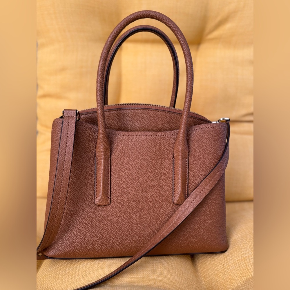 Kate Spade Medium Top Handle Satchel: Brown Leather w/ Removeable Shoulder Strap - Picture 8 of 13